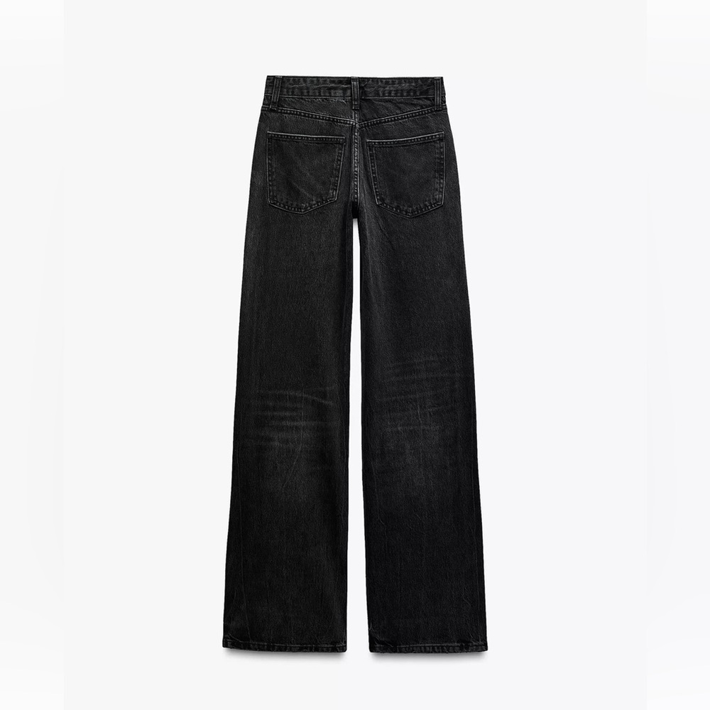 Zara Black Wide Leg Flare Jeans